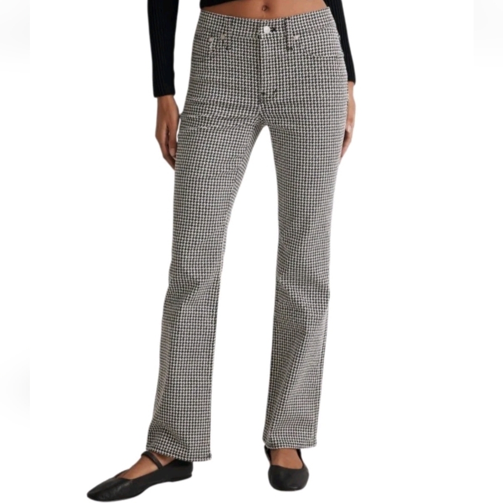 Madewell Womens Jeans Size 29 Mid Rise Kick Out Houndstooth Check New